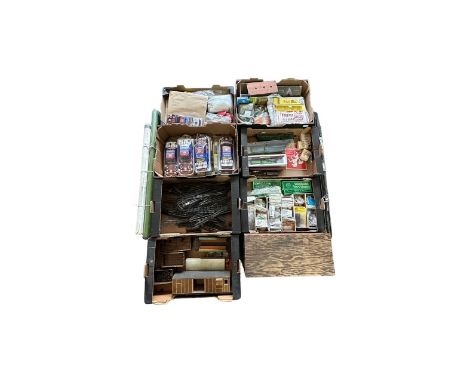 Large miscellaneous accumulation, generally excellent to good, various gauges/scales, with scenic materials, model railways a