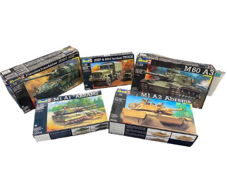 Model kits. Revell 1/35th scale WW2 to Modern Military unmade plastic kits, generally excellent in good or better boxes inclu