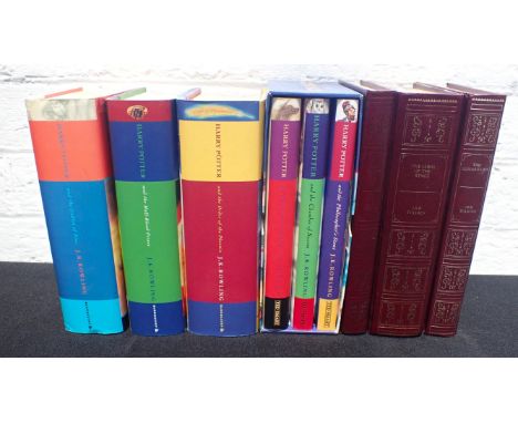 THREE HARRY POTTER 1ST EDITION HARDBACK VOLUMES a Harry Potter 3 Volume set, and 3 Tolkien Volumes; The Hobbit, The Silmarill