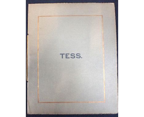 THOMAS HARDY: THE HARDY PLAYERS, PROGRAMME; 'TESS' performed at the Corn Exchange, Dorchester November 26th 1924, first editi