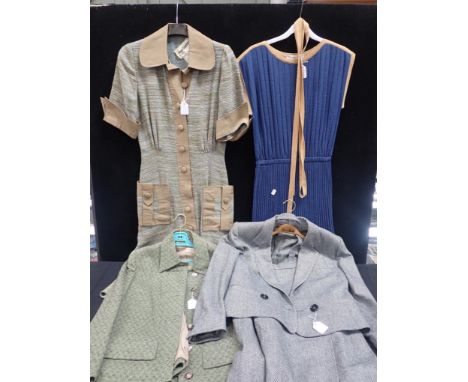 CHRISTIAN DIOR: BLUE KNITTED DRESS with Jean Varon dress, Spectator of Mayfair jacket and Guy Laroch herringbone suit (4)