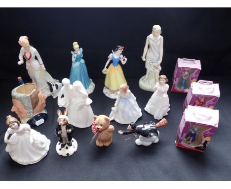 A COLLECTION OF ROYAL DOULTON FIGURES 'Lawyer Bunnykins' DB 214 (collector's club), Disney Princesses 'Snow White' and' Cinde