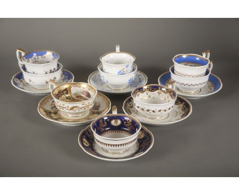 A COLLECTION OF YATES 'PERSIAN' SHAPE TEAWARE comprising three trios and three cups and saucers, decorated throughout in vari
