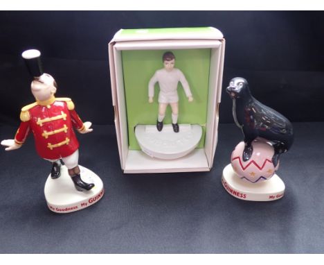 COALPORT: 'MY GOODNESS MY GUINNESS' RINGMASTER FIGURE 918/2000, Sealion 824/2000, and Royal Doulton Subbuteo Player 29/500 , 
