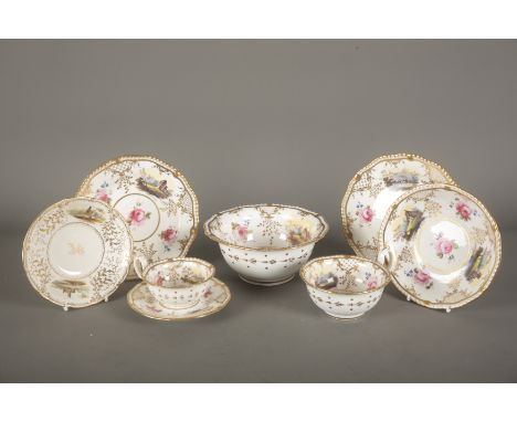 AN H &amp; R DANIEL SECOND GADROON SHAPE PART TEA SERVICE in pattern 4347, comprising teacup, coffee cup, saucer, slop bowl, 