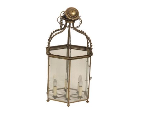REGENCY STYLE HALL LANTERN ensuite with the previous lot, 82cm high x 48cm wideProvenance: Hardington House, Hardington Mande