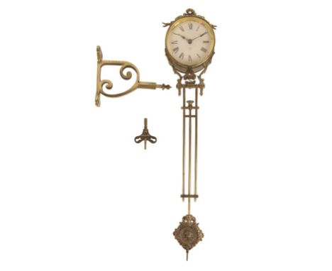 19TH CENTURY AMERICAN MYSTERY WALL CLOCK, the round dial with Arabic numerals, and Ansonia trade mark, inscribed "Ansonia clo
