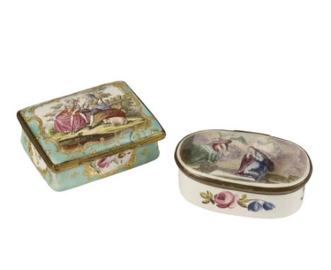 TRANSFER DECORATED ENAMEL BOX 
