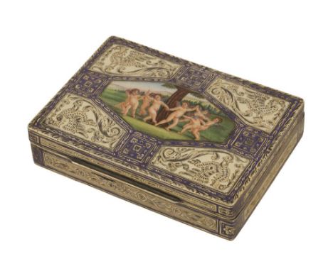 CONTINENTAL SILVER AND ENAMEL BOX