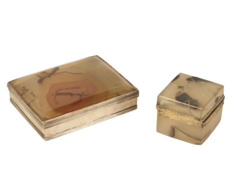 CONTINENTAL SILVER ONYX TOP TRINKET BOX