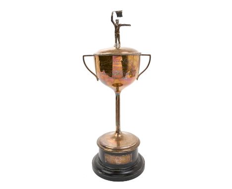 George V silver trophy cup with engraved presentation inscription "Signal School Shotley General Efficiency Cup Presented by 