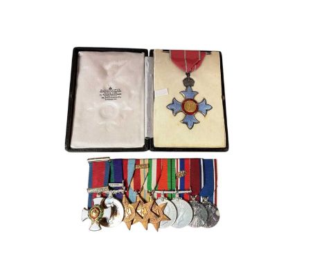 Fine Second World War and later medal group comprising C.B.E. (Military type), Distinguished Service Order (D.S.O.), George V
