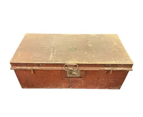 Victorian military tin uniform trunk containing bound family Pedigrees for the Wynyard family, Genealogy of The Family of Boi