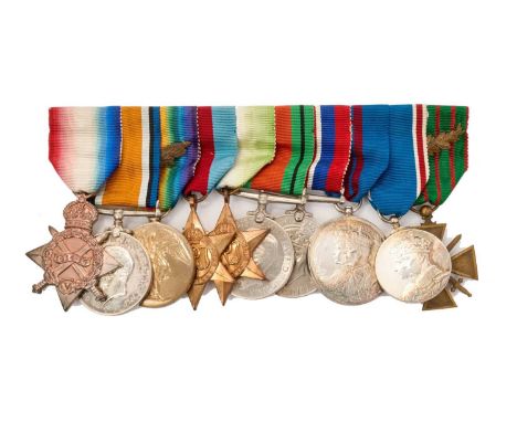 Fine First World War and later naval medal group comprising 1914 - 15 Star, Lieut. H. S. Bowlby R.N. War, Victory medal with 