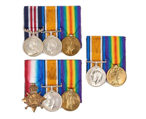 First World War family medal groups to the brothers of the Adcock family comprising First World War Military medal (M.M.) nam