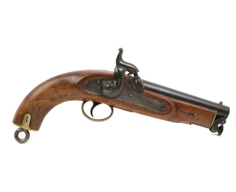 Fine Victorian percussion Customs-type belt pistol retaining most original finish, Crowned VR 1855 dated Tower lock, 15cm bar