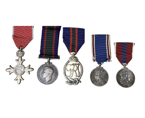 Naval medal group comprising, M.B.E., Royal Naval Reserve Long Service and Good Conduct medal named to L. D. 9 / 533 B. W. St