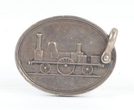 A Morayshire Railway director's ticket no.30, with ring loop attachment and decorated to the front with a steam engine, appro