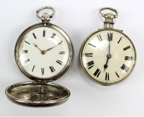 PORKER; a hallmarked silver pair cased pocket watch, the circular dial set with Roman numerals, diameter 4.5cm, the fusee mov
