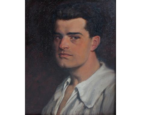 HAYDN REYNOLDS MACKEY (1883-1979); oil on board, portrait of a young gentleman, with note identifying the sitter as Shakespea