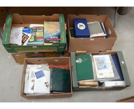 WORLD; in six boxes including various first day covers, with GB 1950s-1980s, PHQ cards, Special Issues mint in printed album,