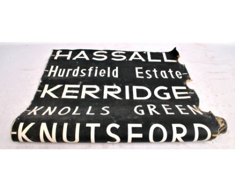 A vintage local interest bus destination roll, top destination Hassall and last destination Skegness, also listed Macclesfiel