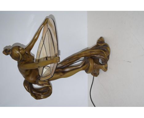 Christopher Wray Art Nouveau style resin lamp. 54cm