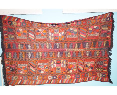 Early 20th century patch work quilt, hand crafted 220x145cm