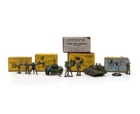 A collection of Britains British Army and Air Force equipment, comprising;no. 1726, Limber, boxed;no. 1638, Air Force Equipme