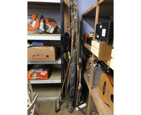 Various tools and stepladders