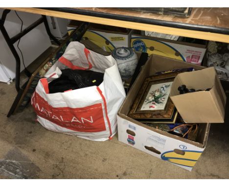 Three boxes of assorted and motorcycle leathers (please note Bugle and Meerkats withdrawn from lot)