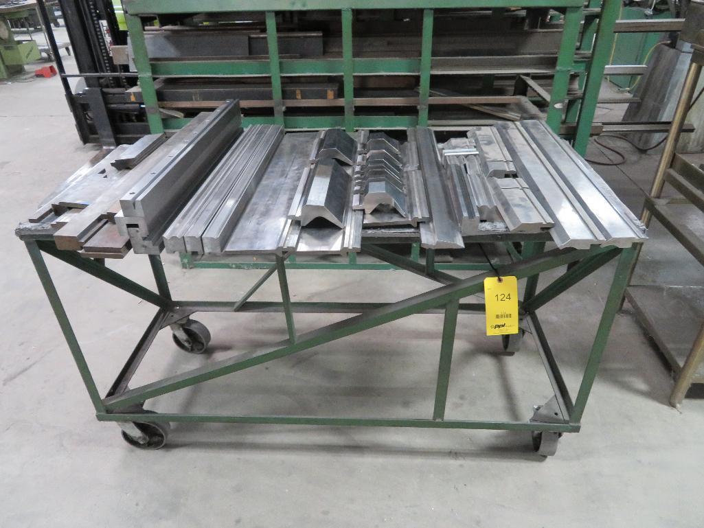 LOT Assorted Press Brake Dies on Rolling Cart