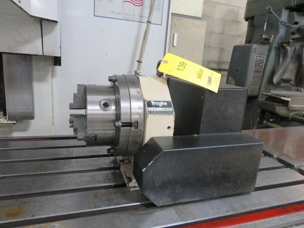 Troyke DL-9-B 4th Axis Indexer With Tailstock & 3-Jaw Chuck Installed