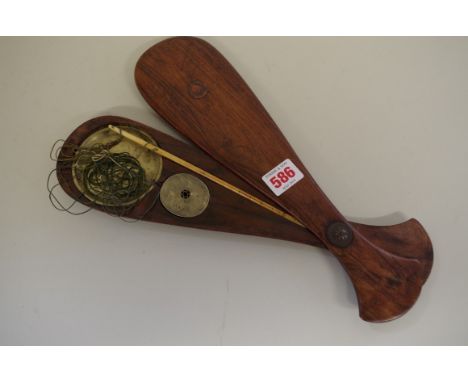 A Chinese rosewood cased set of opium scales, probably late Qing, 34cm long. 