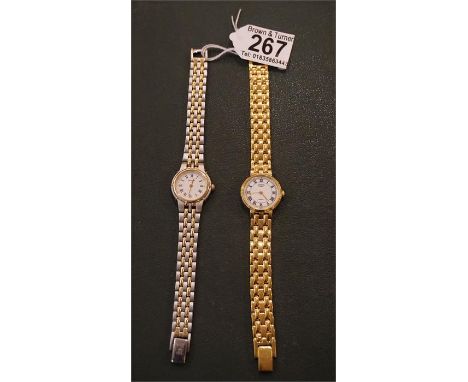 Ladies Steel and Yellow Metal Watch stamped Accurist & Ladies Yellow Metal Wrist Watch stamped Rotary