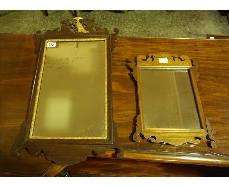 Mahogany framed Chippendale style wall mirror and a mahogany framed dressing table mirror 