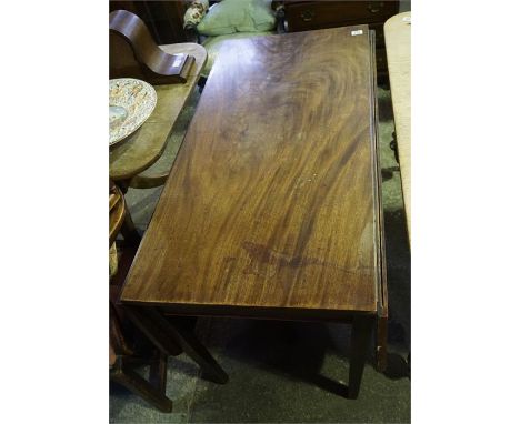 19th century mahogany gate leg table with squared legs