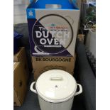 5 pcs - Brand New BKK Enamel Oven Cookware Cobalt Blue Interior Cream Exterior, RRP £79.99 Each