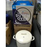 5 pcs - Brand New BKK Enamel Oven Cookware Cobalt Blue Interior Cream, RRP £79.99 Each