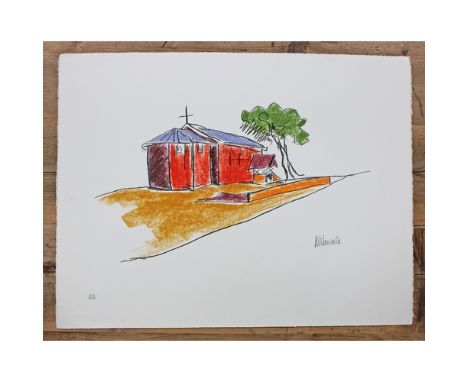 Nelson Mandela, "The Church", limited edition lithograph no. 140/500, signed in pencil, unframed 65cm x 50cm.  