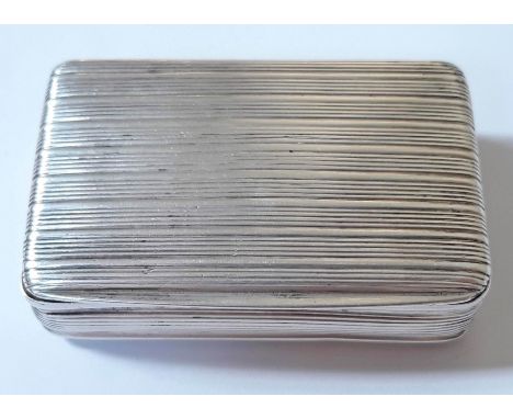 A George IV silver snuff box by Nathaniel Mills of rectangular form with gilt interior, Birmingham 1826, length 58mm, weight 