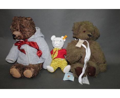 A Florentine Bears limited edition teddy bear, named "Noddy", together with a growler teddy bear, having a shaven muzzle and 