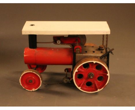 A large gauge live steam traction engine, measuring 7.2in between the wheels, and having burner space to the rear, overall le