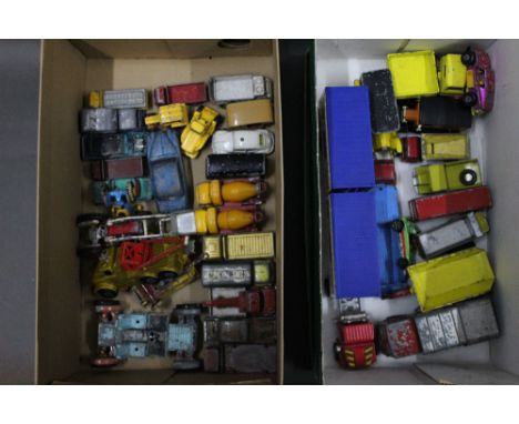 A group of +/- 40 play worn diecast model vehicles, by Corgi, Matchbox, and Dinky 