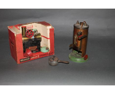 A Mamod Minor 1 steam engine together with a part Burnac Vulcan steam engine 