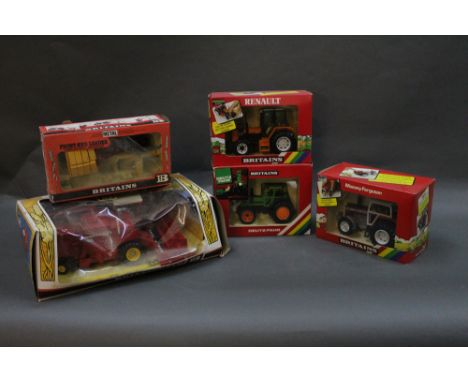 A group of Britain's agricultural model vehicles, to comprise a Massey Ferguson 2680 tractor (9517), a Deutz-Fahr DX92 tracto
