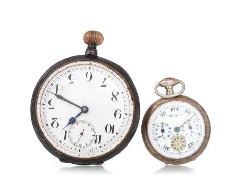 AUTOMOBILE DASHBOARD POCKET WATCH CLOCK ALONG WITH A SILVER CASED PEDOMETER the dashboard pocket watch clock with 67mm case a