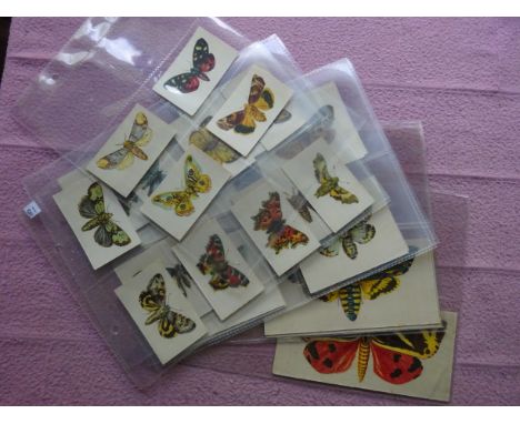 R. J. LEA, Butterflies &amp; Moths (Silk issue), complete (3), all 3 sizes M12 L12 &amp; XL6, mainly G to VG, usual front ima