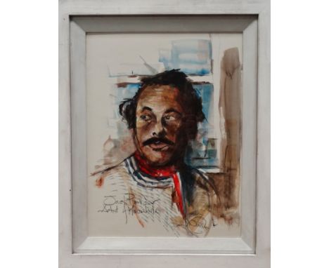 David DAY (British 20th/21st Century),  Jack Pender - Artist of Mousehole,  Watercolour and pencil,  Signed lower right, titl