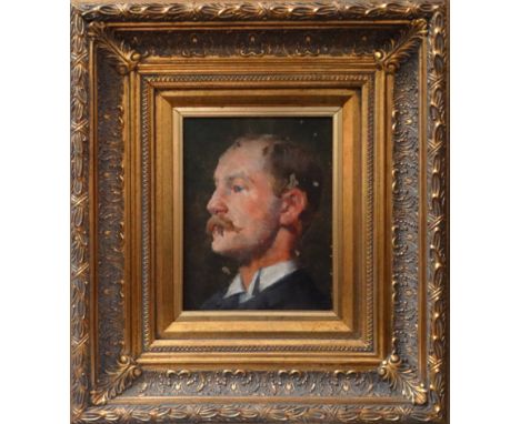 Late 19th Century English School Portrait of a Gentleman, possibly Edwin Harris Oil on canvas Framed  Picture size 22 x 16cm 